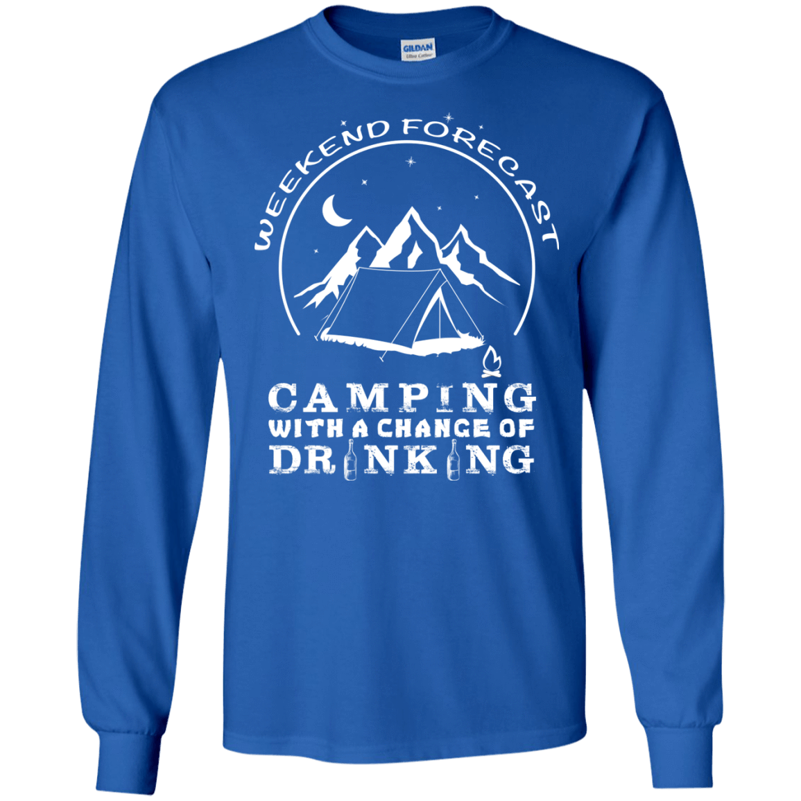 Weekend Forecast Camping-T-Shirt & Hoodie-Long Sleeve T-Shirt-Royal