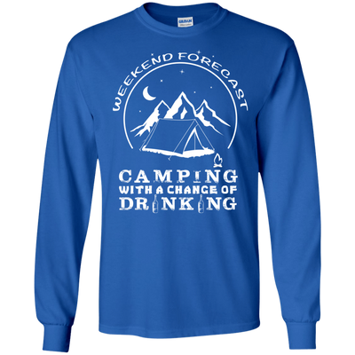 Weekend Forecast Camping-T-Shirt & Hoodie-Long Sleeve T-Shirt-Royal