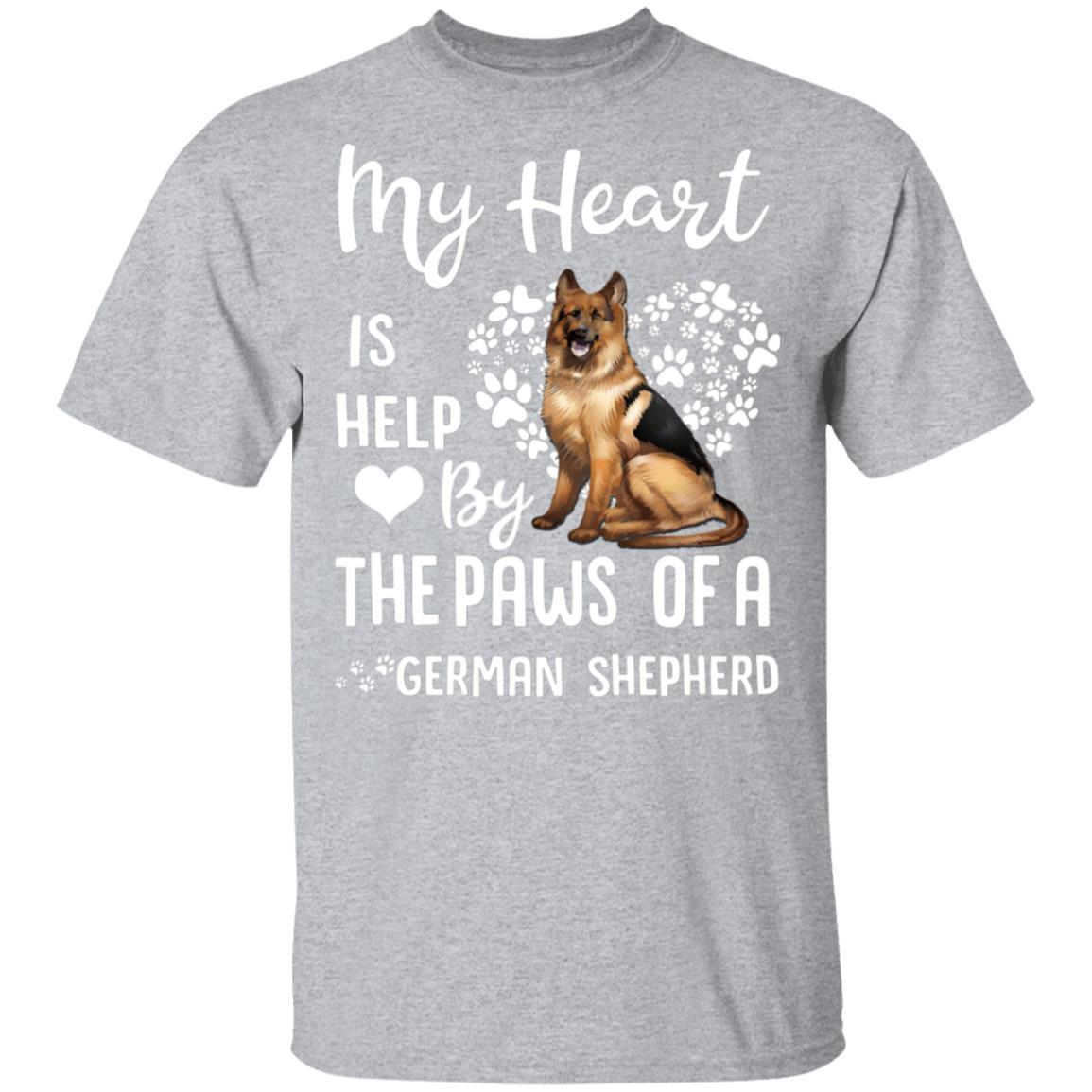 My Heart Is Held By The Paws Of A German Shepherd Lover-T-Shirt & Hoodie-Classic T-Shirt-Sport Grey