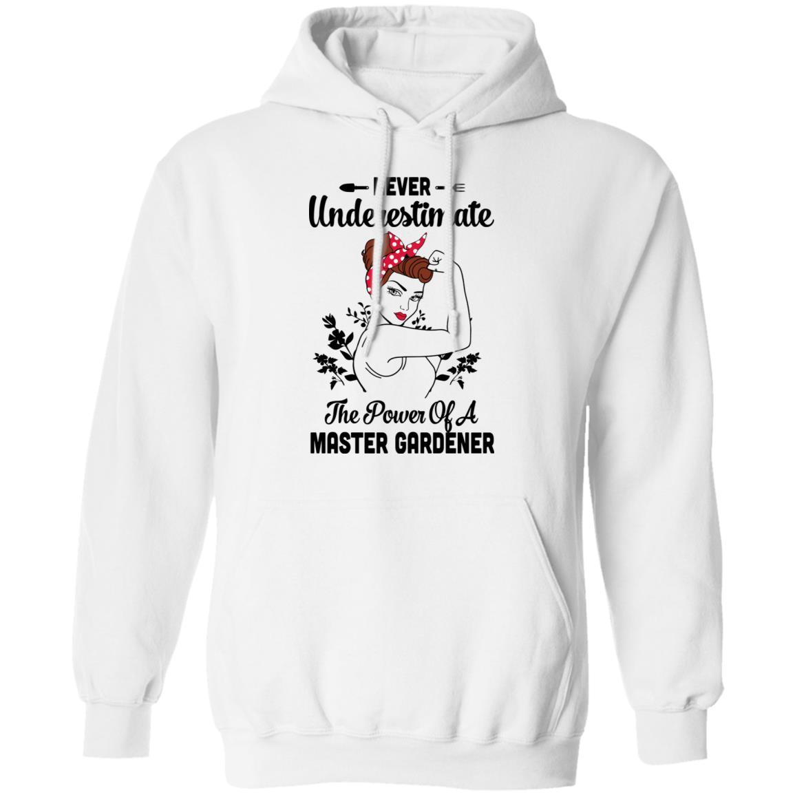 Never Underestimate Master Gardener Funny-T-Shirt & Tank Top-Pullover Hoodie-White