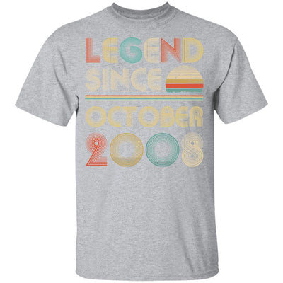 Legend Since October 2008 Vintage 13th Birthday Gifts Youth-Youth Shirt-Youth T-Shirt-Sport Grey
