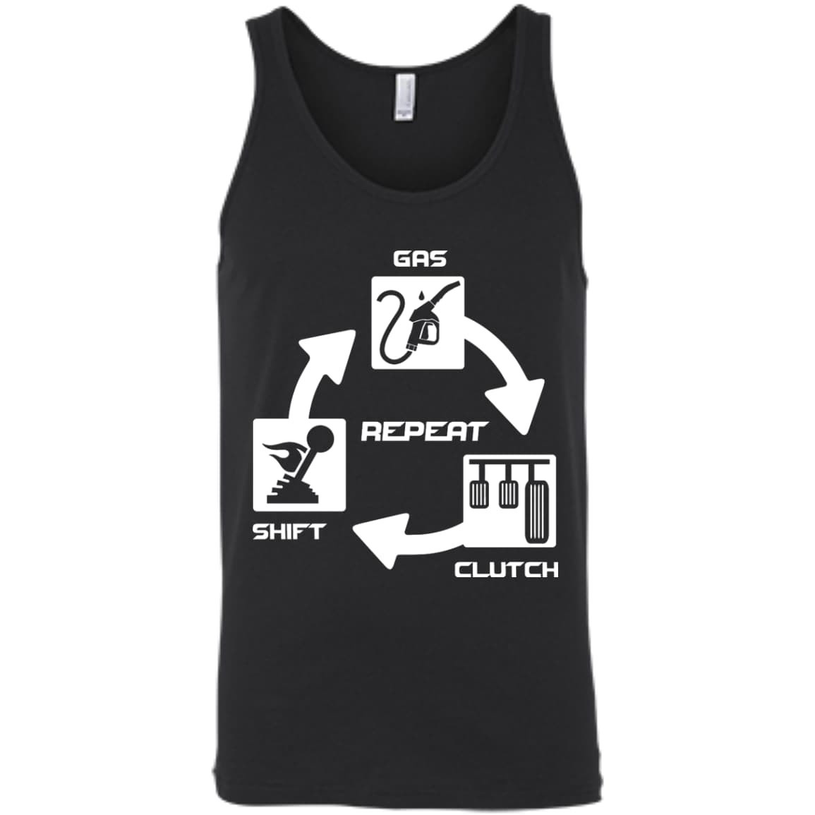 Gas Clutch Shift Repeat-T-Shirt & Hoodie-Unisex Tank-Black