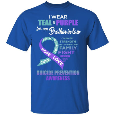 Suicide Prevention I Wear Teal And Purple For My Brother In Law-T-Shirt & Hoodie-Classic T-Shirt-Royal