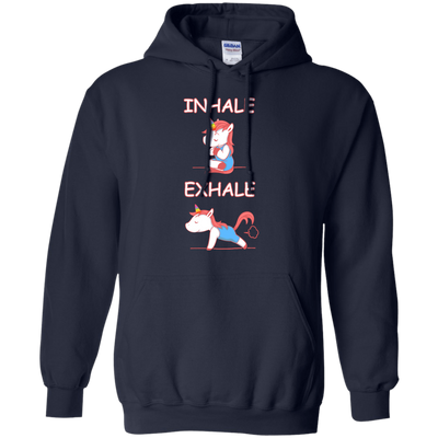 Yoga Unicorn Inhale Exhale-T-Shirt & Hoodie-Pullover Hoodie-Navy