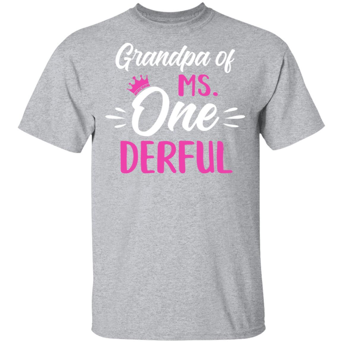 Grandpa Of Ms Onederful 1st Birthday Party Costumes Gifts-T-Shirt & Hoodie-Classic T-Shirt-Sport Grey