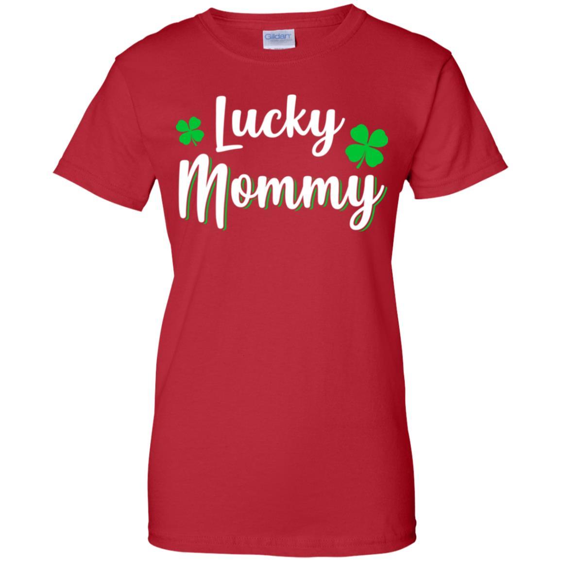 Luckiest Lucky Mommy St Patricks Day-T-Shirt & Hoodie-Women's T-Shirt-Red