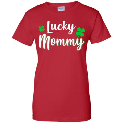 Luckiest Lucky Mommy St Patricks Day-T-Shirt & Hoodie-Women's T-Shirt-Red
