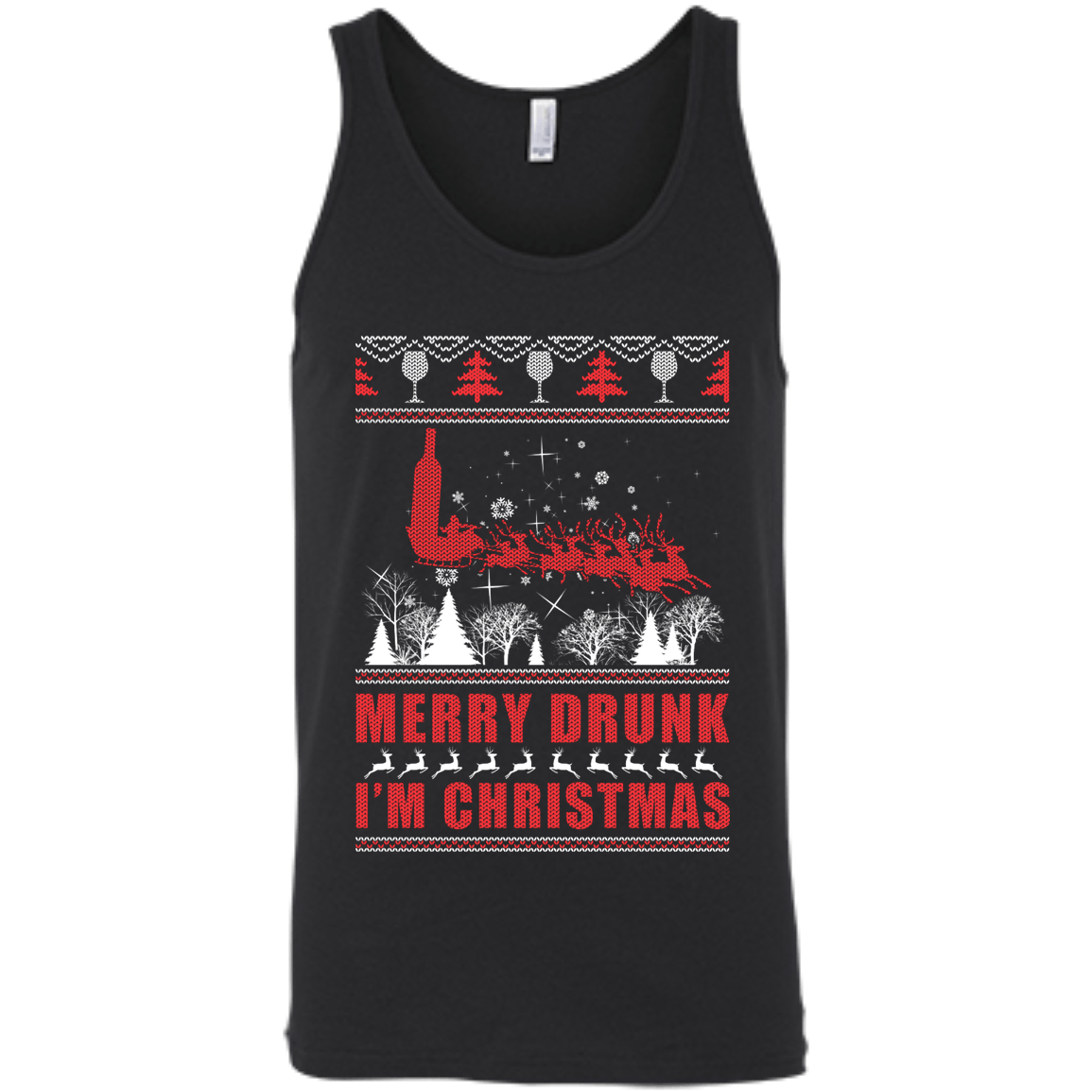 Merry Drunk I'm Christmas-T-Shirt & Hoodie-Unisex Tank-Black