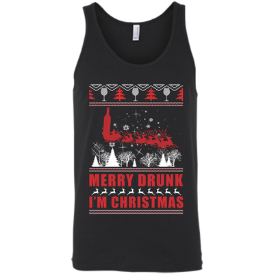 Merry Drunk I'm Christmas-T-Shirt & Hoodie-Unisex Tank-Black