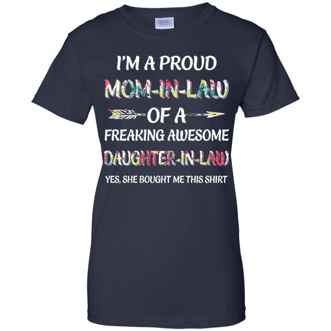 Proud Mom-In-Law Mother's Day Gift From A Daughter-In-Law-T-Shirt & Hoodie-Women's T-Shirt-Navy
