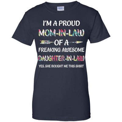 Proud Mom-In-Law Mother's Day Gift From A Daughter-In-Law-T-Shirt & Hoodie-Women's T-Shirt-Navy