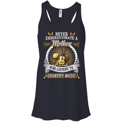 A Mother Listen To Country Music-T-Shirt & Hoodie-Women's Flowy Racerback Tank-Midnight