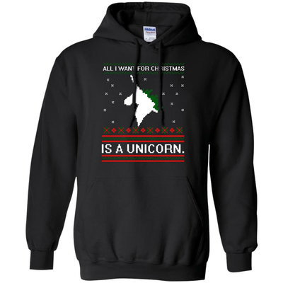 All I Want For Christmas Is A Unicorn Sweater-T-Shirt & Hoodie-Pullover Hoodie-Black