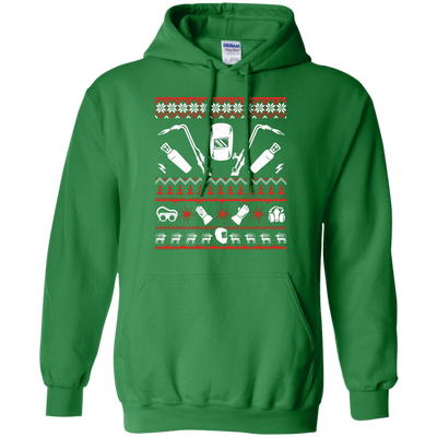 Welder Christmas Sweater-T-Shirt & Hoodie-Pullover Hoodie-Irish Green