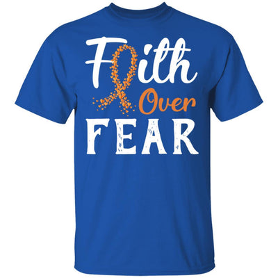 MS Leukemia Awareness Orange Ribbon Faith Over Fear-T-Shirt & Hoodie-Classic T-Shirt-Royal