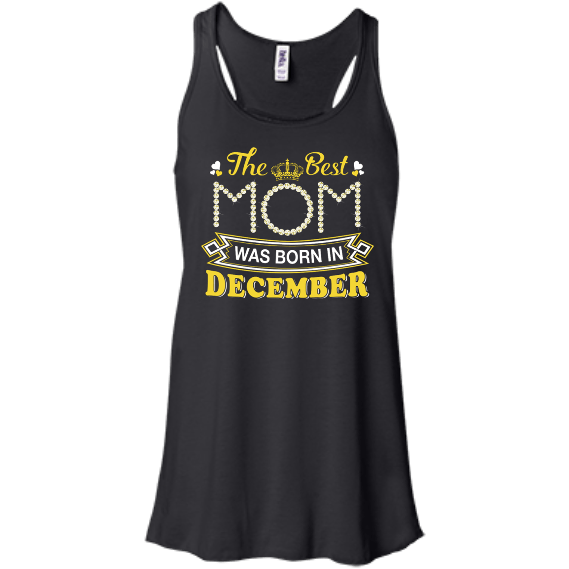 The Best Mom Was Born In December-T-Shirt & Hoodie-Women's Flowy Racerback Tank-Black