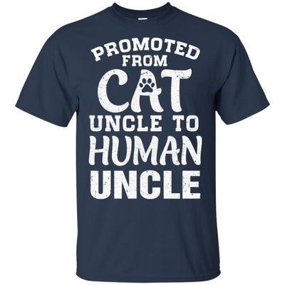 Promoted From Cat Uncle To Human Uncle Gifts-T-Shirt & Hoodie-Classic T-Shirt-Navy