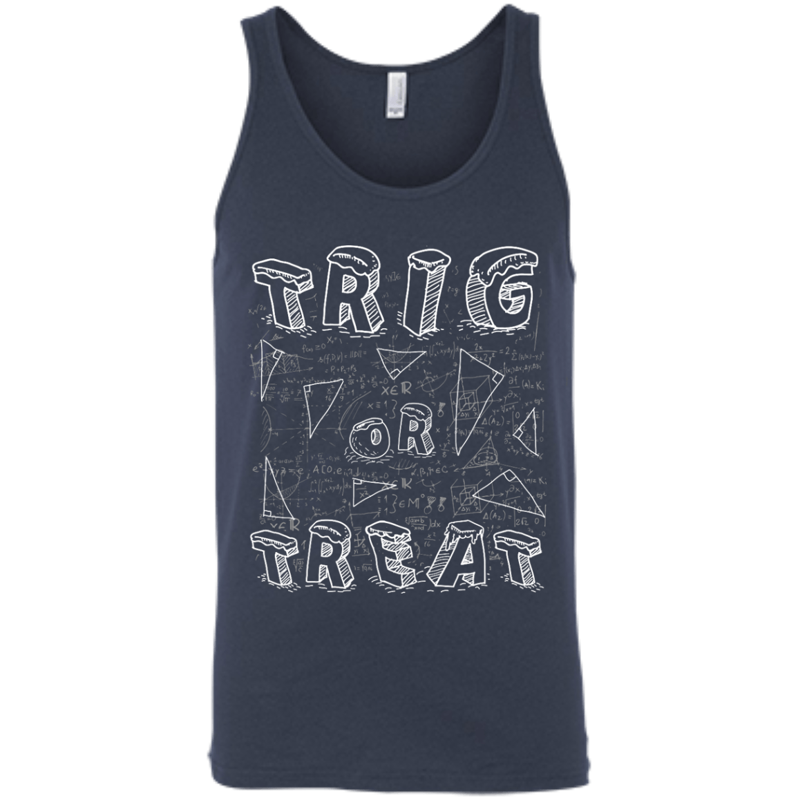 Trig Or Treat Math-T-Shirt & Hoodie-Unisex Tank-Navy