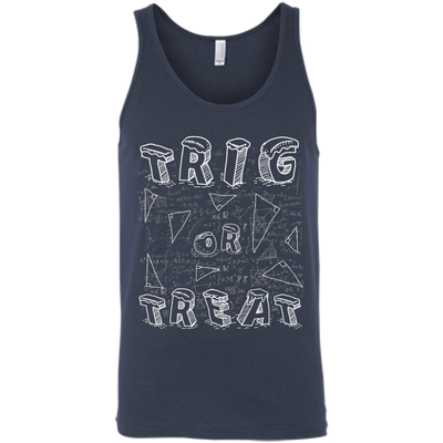 Trig Or Treat Math-T-Shirt & Hoodie-Unisex Tank-Navy