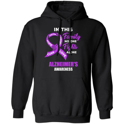 In This School No One Fights Alzheimer's Awareness Alone-T-Shirt & Hoodie-Pullover Hoodie-Black