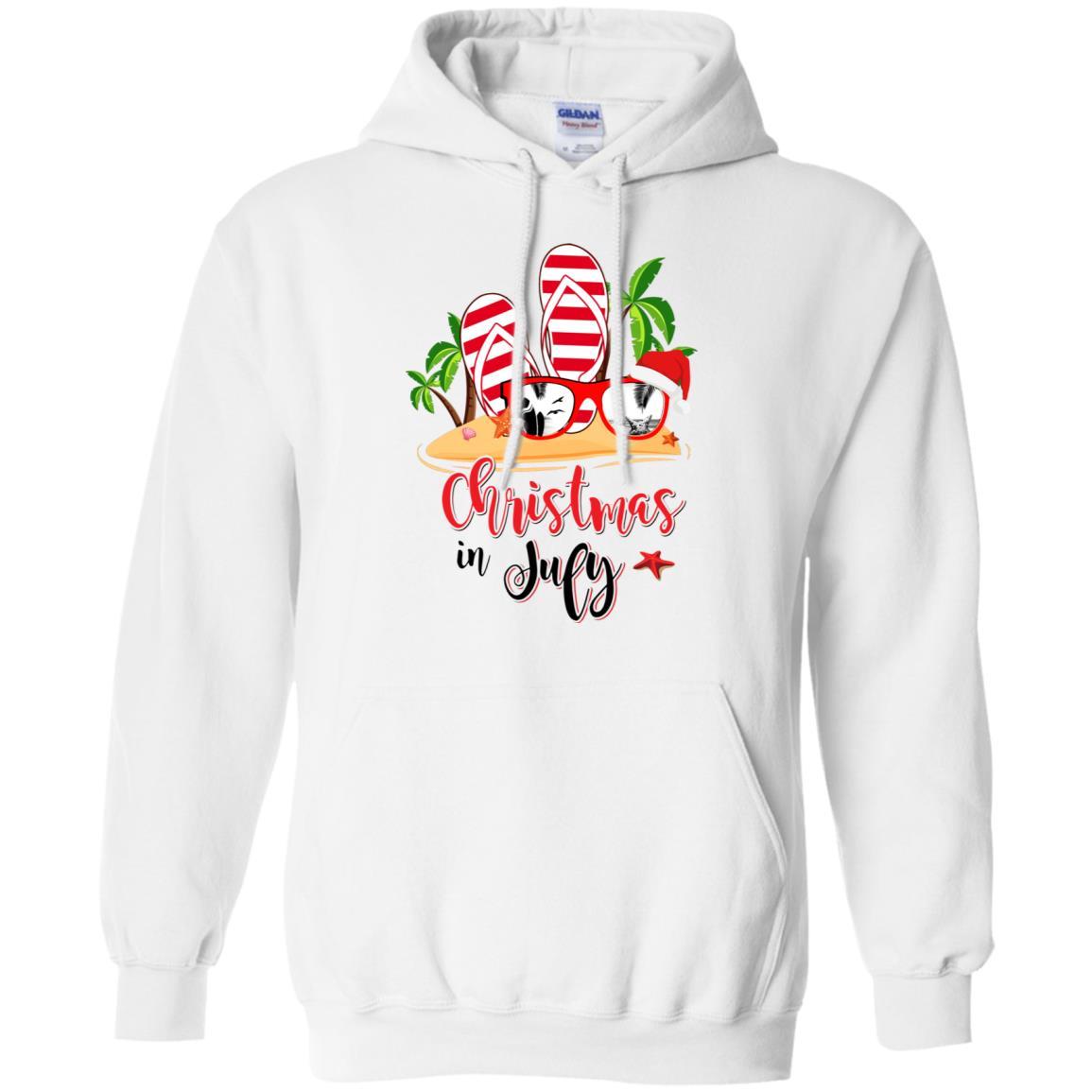 Flip Flop Sunglasses Christmas In July Summer Beach Vacation-T-Shirt & Tank Top-Pullover Hoodie-White