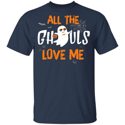 All The Ghouls Love Me Funny Halloween Kids Boy Girl Youth-Youth Shirt-Youth T-Shirt-Navy