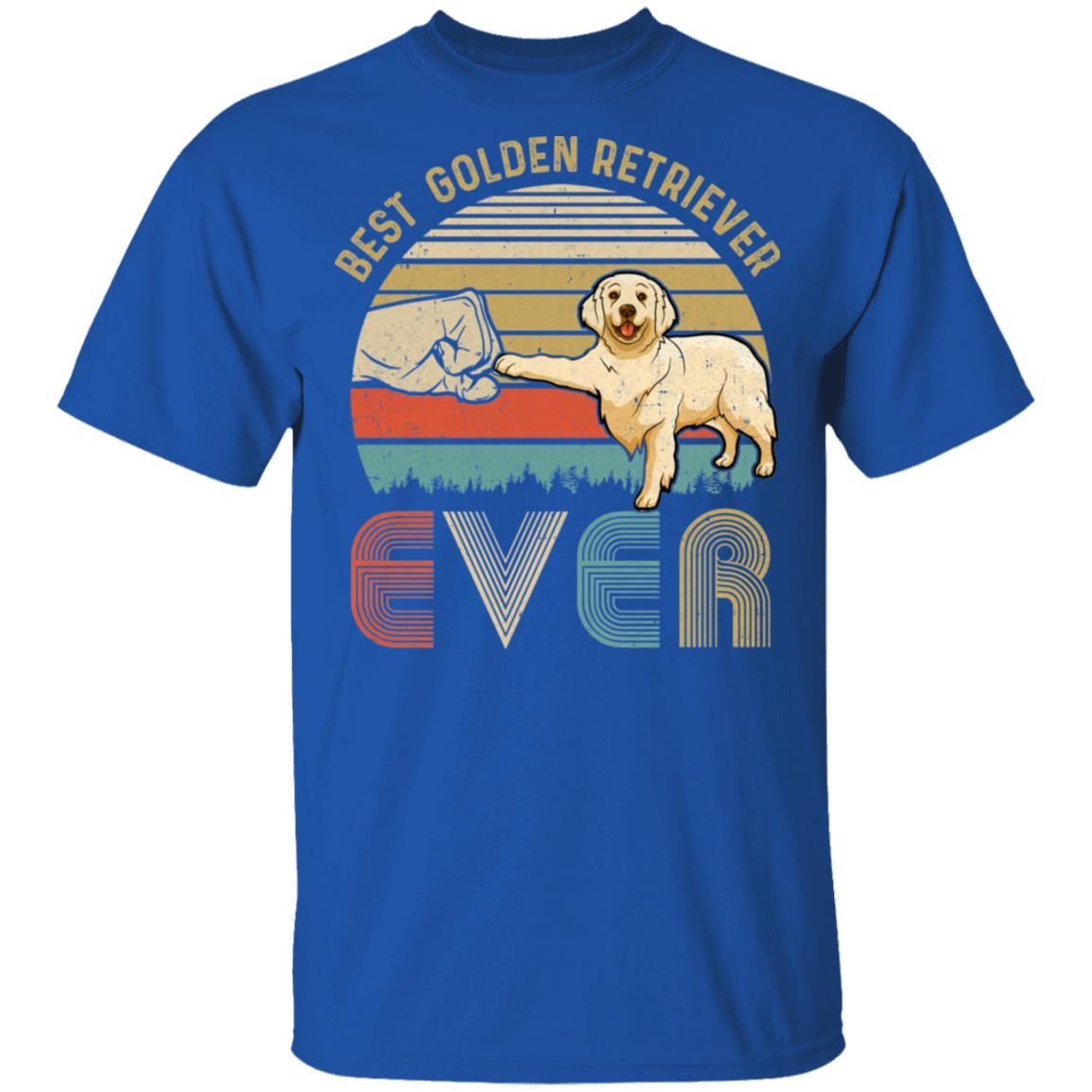 Vintage Best Golden Retriever Dad Ever Bump Fit Funny Dad Gifts-T-Shirt & Hoodie-Classic T-Shirt-Royal