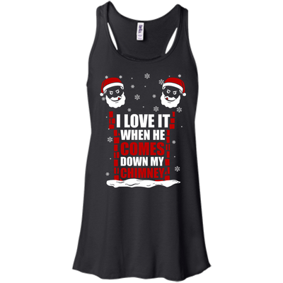 I Love It When He Comes Down My Chimney-T-Shirt & Hoodie-Women's Flowy Racerback Tank-Black