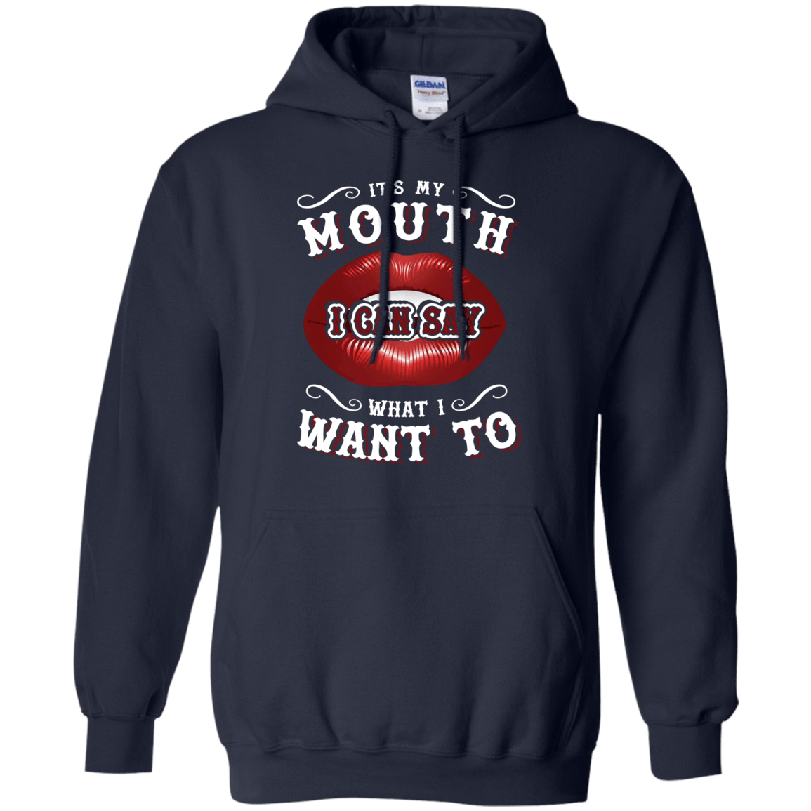 It's My Mouth-T-Shirt & Hoodie-Pullover Hoodie-Navy