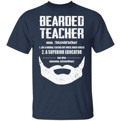 Bearded Teacher Like A Normal Teacher But Much Cooler-T-Shirt & Hoodie-Classic T-Shirt-Navy