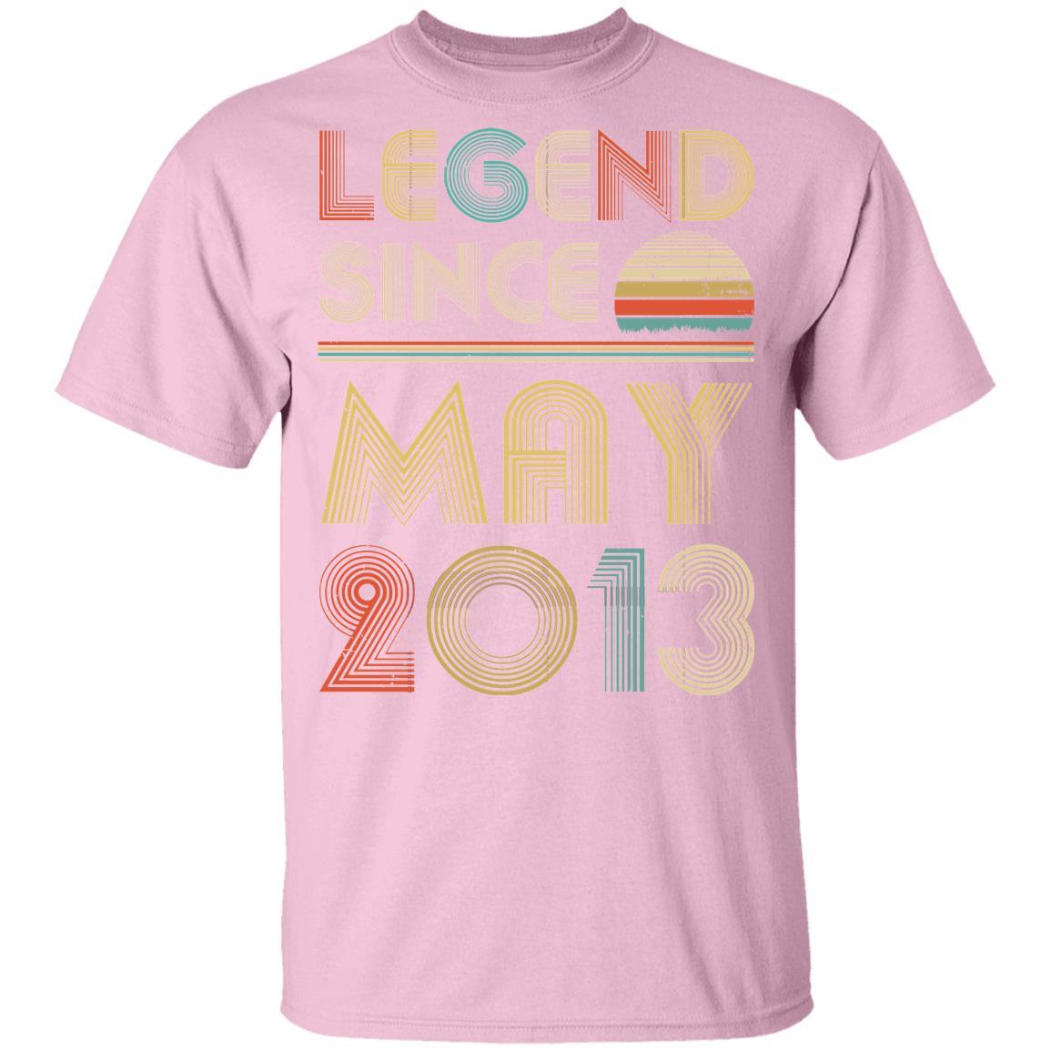 Legend Since May 2013 Vintage 8th Birthday Gifts Youth-Youth Shirt-Youth T-Shirt-Light Pink