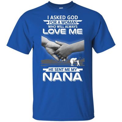 I Asked God For A Woman Who Always Love Me Nana Youth-Youth Shirt-Youth T-Shirt-Royal
