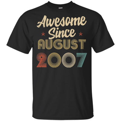 Awesome Since August 2007 Vintage 14th Birthday Gifts Youth-Youth Shirt-Youth T-Shirt-Black