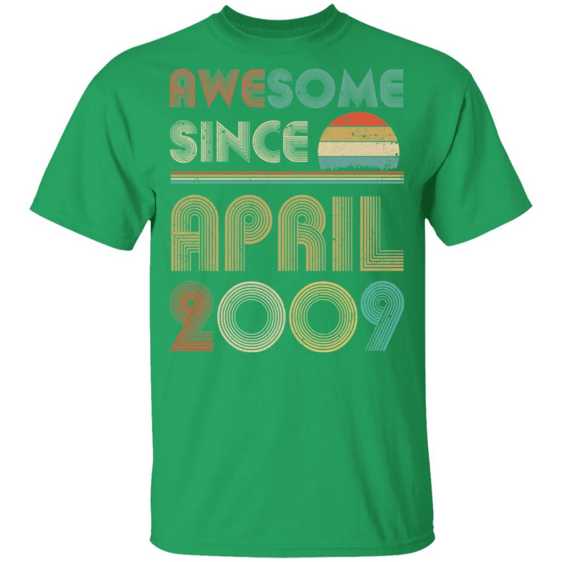 Awesome Since April 2009 Vintage 12th Birthday Gifts Youth-Youth Shirt-Youth T-Shirt-Irish Green