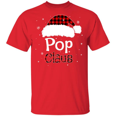 Santa Pop Claus Red Plaid Family Pajamas Christmas Gift-T-Shirt & Sweatshirt-Classic T-Shirt-Red