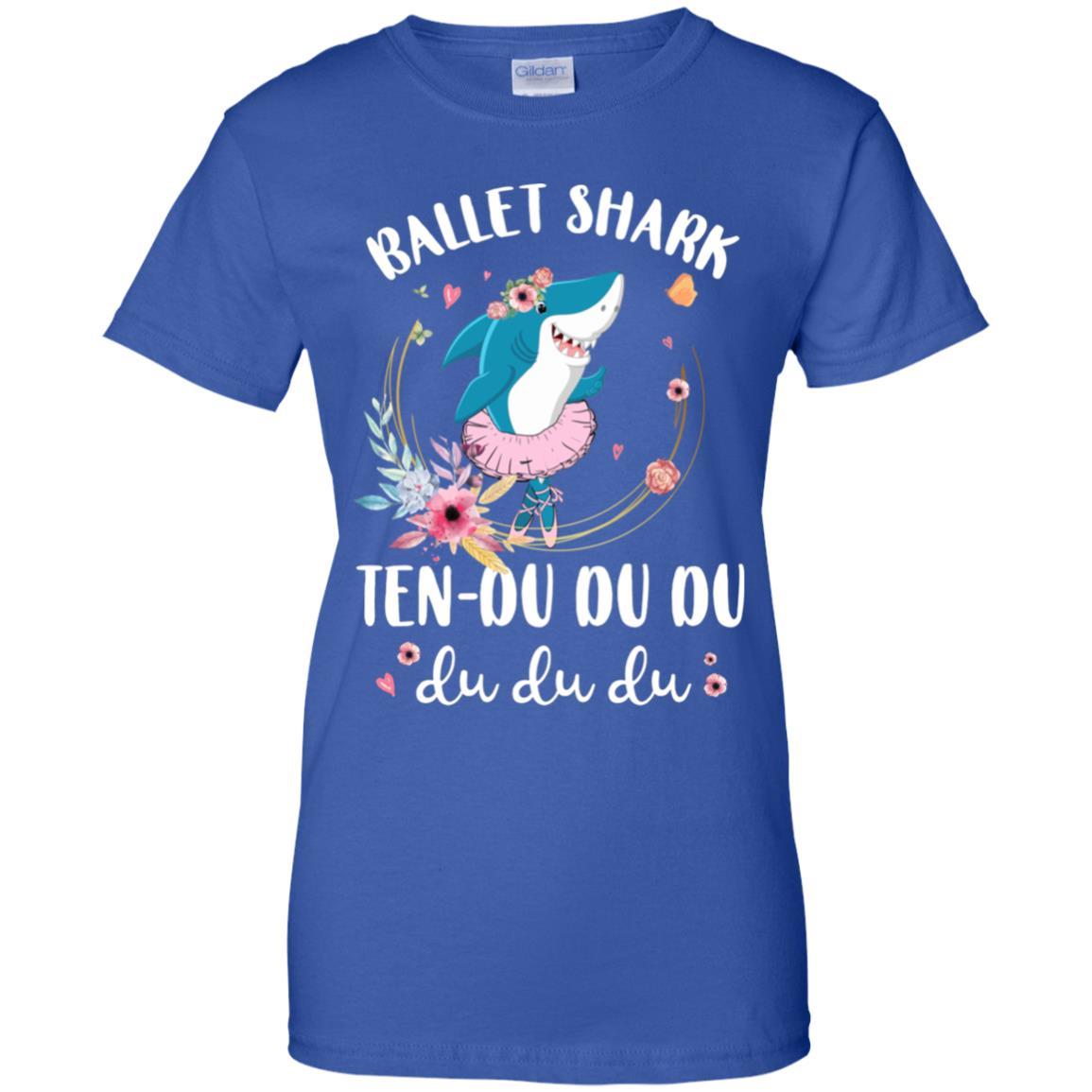 Ballet Shark Ten Du Du Du Funny Ballet Dancer-T-Shirt & Tank Top-Women's T-Shirt-Royal