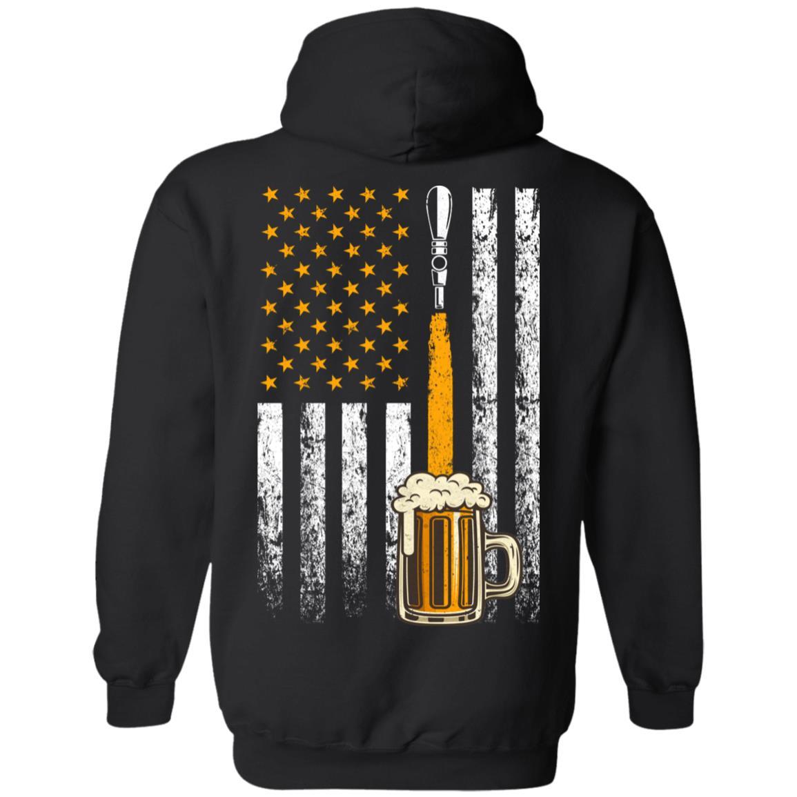 Craft Beer American Flag USA-T-Shirt & Hoodie-Pullover Hoodie-Black