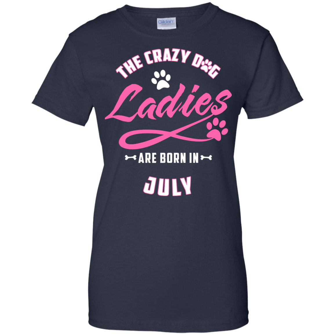 The Crazy Dog Ladies Are Born In July-T-Shirt & Hoodie-Women's T-Shirt-Navy