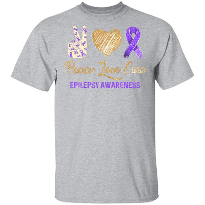 Peace Love Cure Epilepsy Awareness-T-Shirt & Hoodie-Classic T-Shirt-Sport Grey