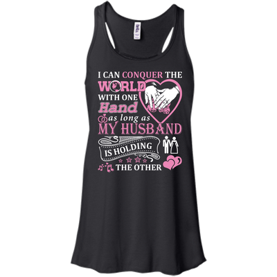 I Can Conquer The World With One Hand-T-Shirt & Hoodie-Women's Flowy Racerback Tank-Black