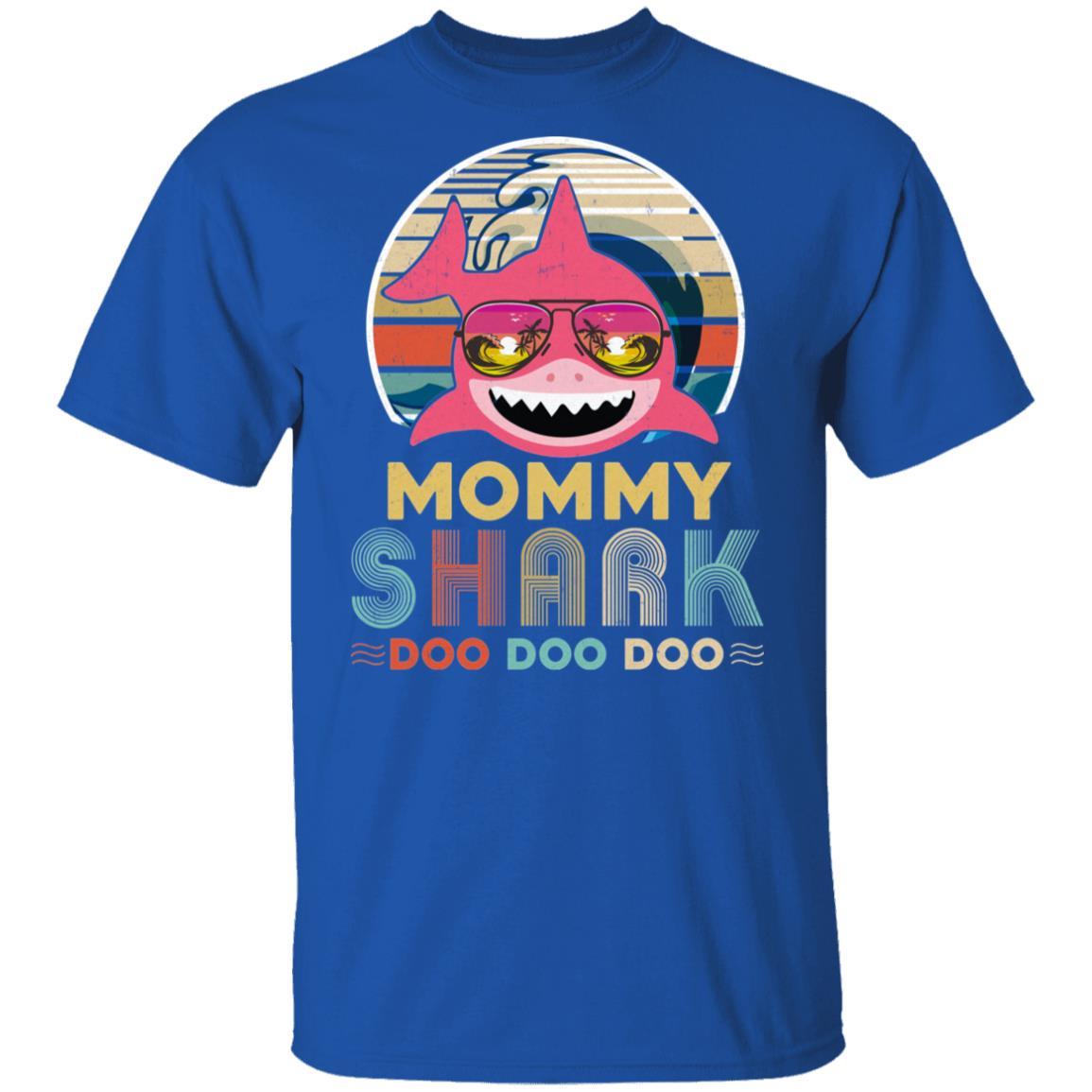 Retro Vintage Mommy Shark Doo Doo Doo-T-Shirt & Hoodie-Classic T-Shirt-Royal