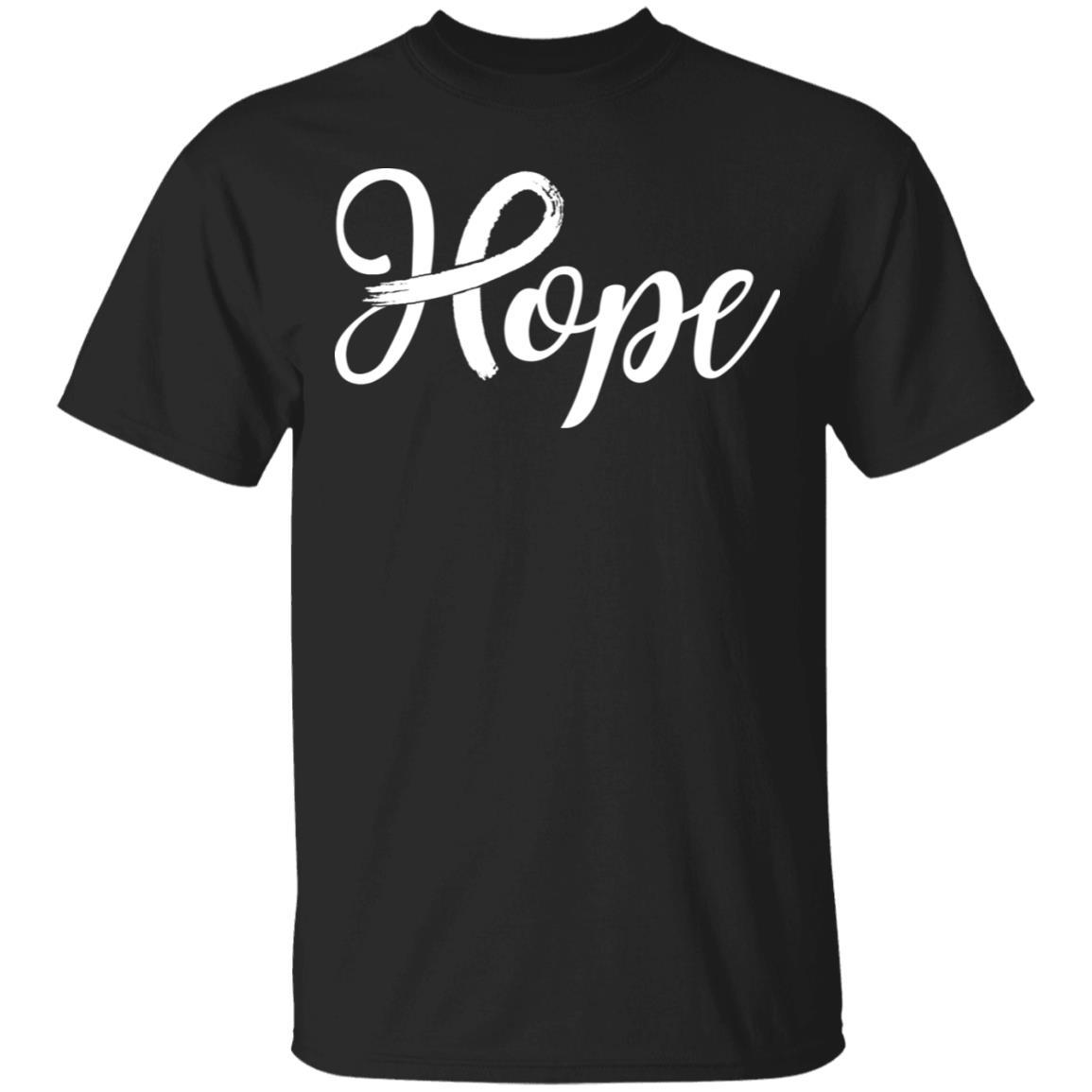 Lung Cancer Awareness White Ribbon Hope-T-Shirt & Hoodie-Classic T-Shirt-Black