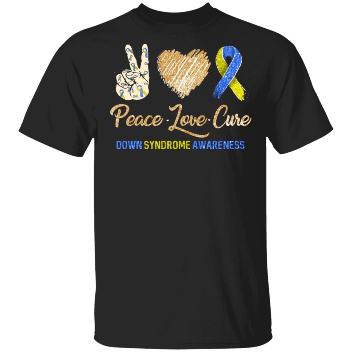 Peace Love Cure Down Syndrome Awareness