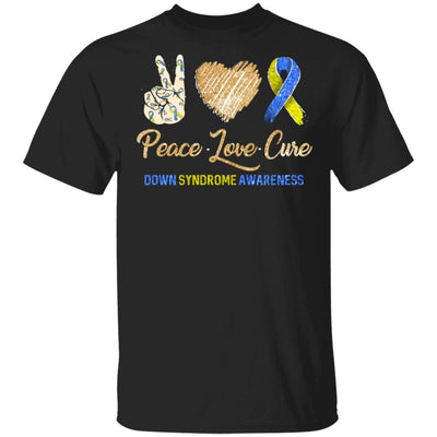 Peace Love Cure Down Syndrome Awareness-T-Shirt & Hoodie-Classic T-Shirt-Black