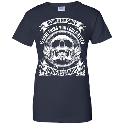 Behind My Smile Is Something You Could Never Understand SHIRT-T-Shirt & Hoodie-Women's T-Shirt-Navy