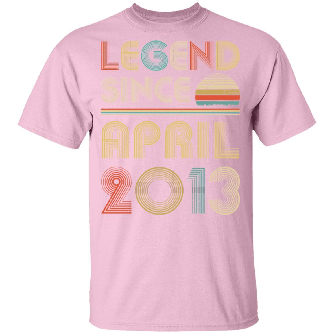 Legend Since April 2013 Vintage 8th Birthday Gifts Youth-Youth Shirt-Youth T-Shirt-Light Pink