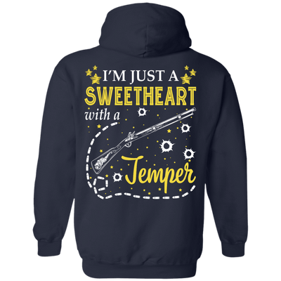 I'm Just A Sweetheart With A Temper-T-Shirt & Tank Top-Pullover Hoodie-Navy