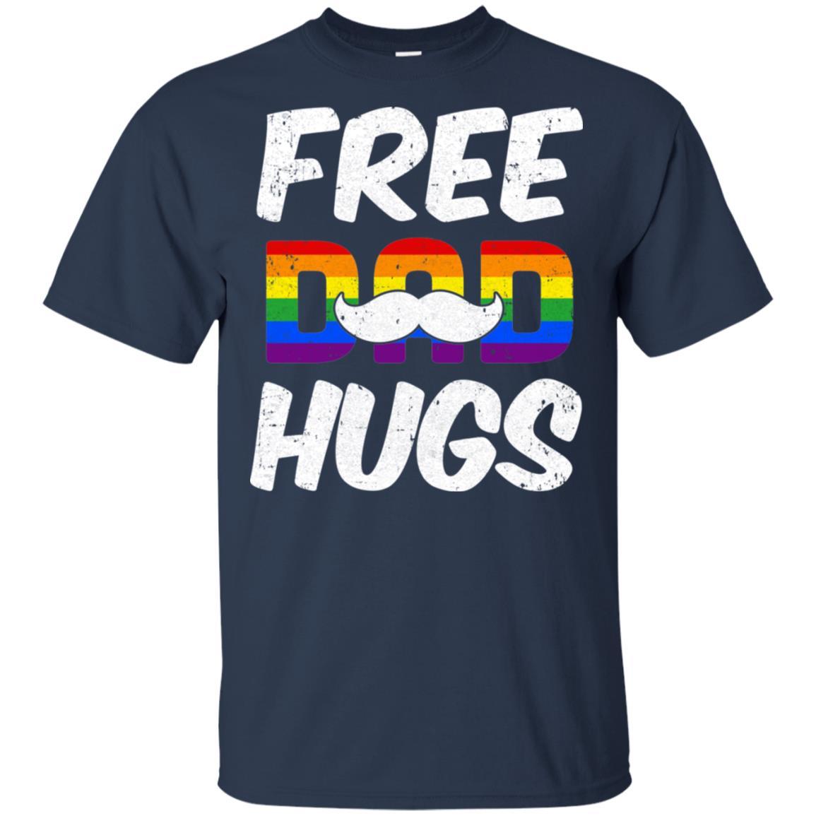 LGBT Pride Month Free Dad Hugs-T-Shirt & Hoodie-Classic T-Shirt-Navy