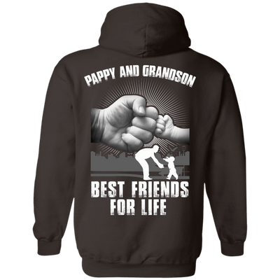 Pappy And Grandson Best Friends For Life-T-Shirt & Hoodie-Pullover Hoodie-Dark Chocolate