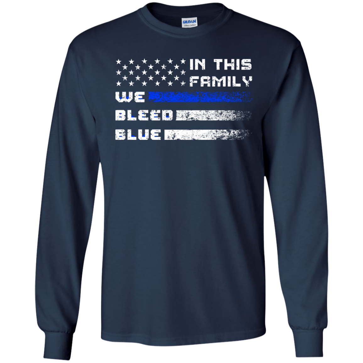 We Bleed Blue-T-Shirt & Hoodie-Long Sleeve T-Shirt-Navy